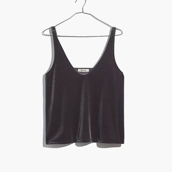 Madewell Velvet V neck tank top Size Small - Picture 4 of 6